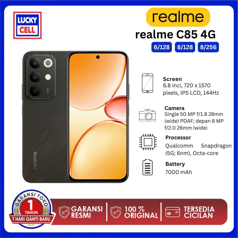 realme C85 4G 6/128 8/128 8/256 Garansi Resmi - Lucky Cell Ciracas Official