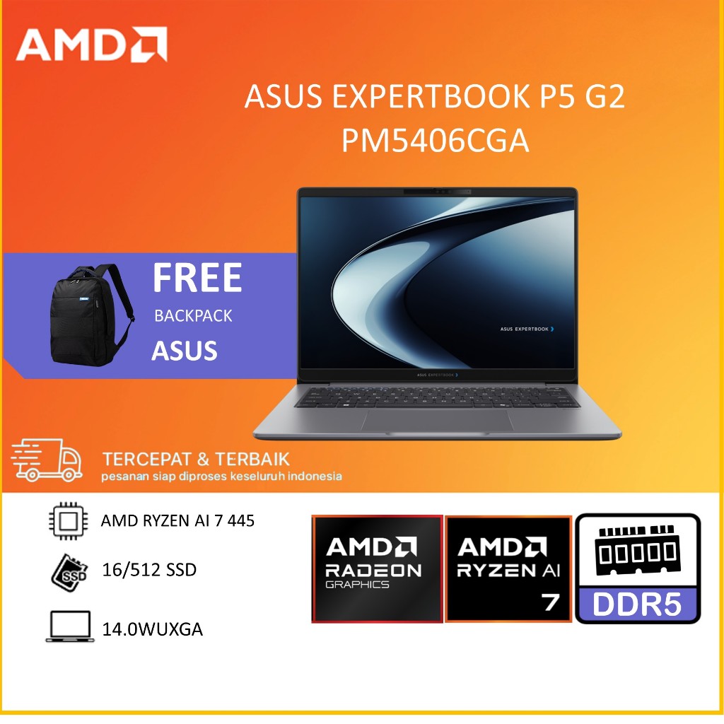 Jual ASUS EXPERTBOOK P5 G2 PM5406CGA - AMD RYZEN AI 7 445 16GB 512GB W11+OHS 14.0WUXGA GREY | Shopee Indonesia