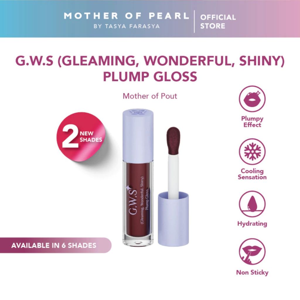 BERRYPHORIA [Made By Tasya Farasya] Mother Of Pearl MOP - GWS PLUMP GLOSS LIPGLOSS G.W.S Original MLBB, NUDIEVERSAL, MAUVERSAL