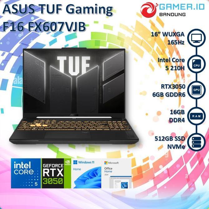 Allthebest- ASUS TUF Gaming F16 FX607VJB Core 5 210H RTX3050 16GB 512GB 16" WUXGA IPS 165Hz