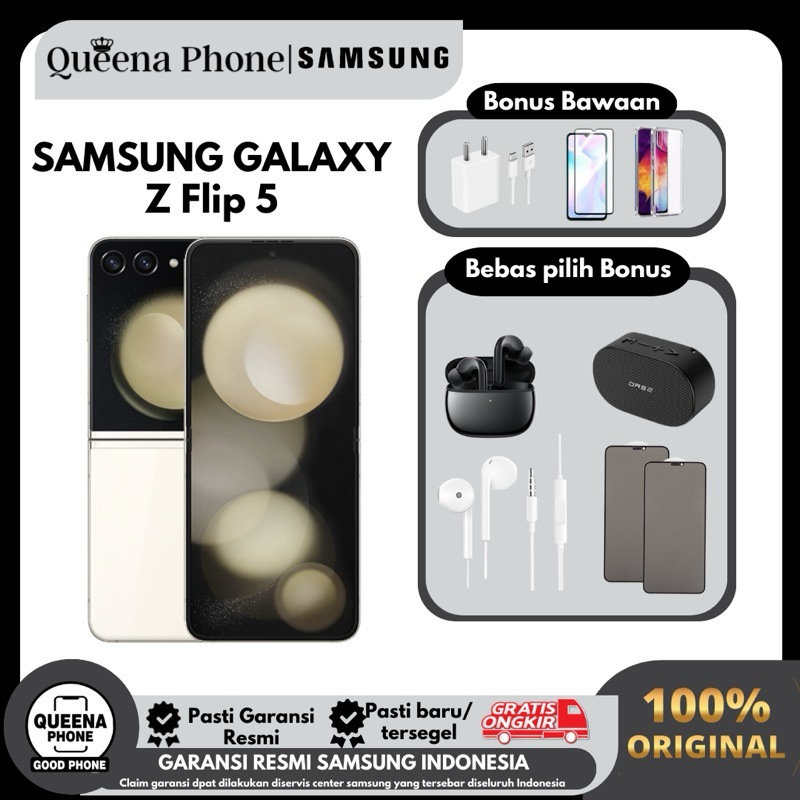 SAMSUNG GALAXY Z FLIP 5 RAM 8GB/256GB|512GB ORIGINAL 100% GARANSI RESMI 1 TAHUN SAMSUNG INDONESIA