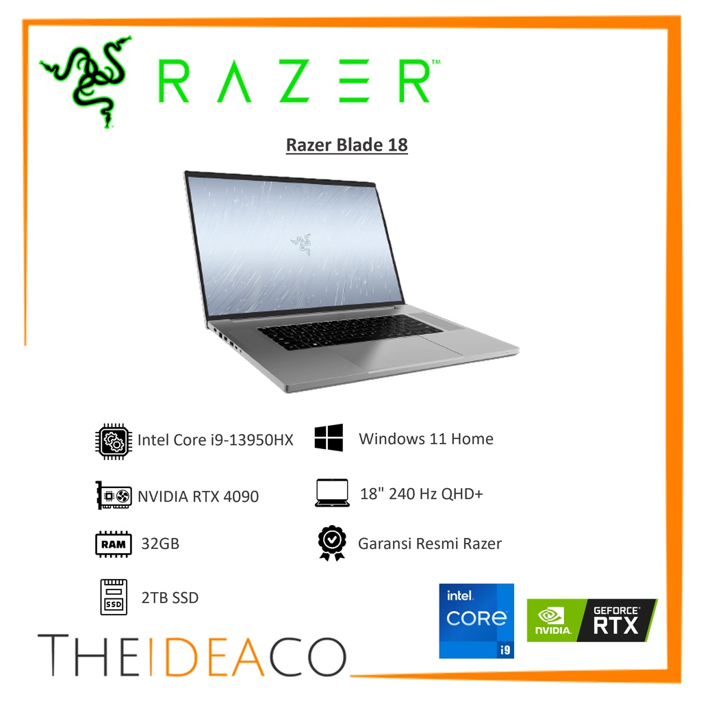 Jual Razer Blade 18 i9-13950HX 32GB 2TB SSD RTX 4090 18" QHD+ 240Hz Win11H | Shopee Indonesia