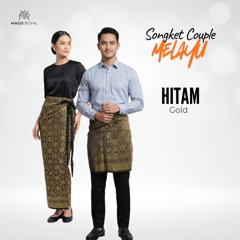 Songket Melayu,Palembang Set Lengkap Pria+wanita Sudah temasuk Selendang-Cocok Untuk acara formal Pesta Nikahan