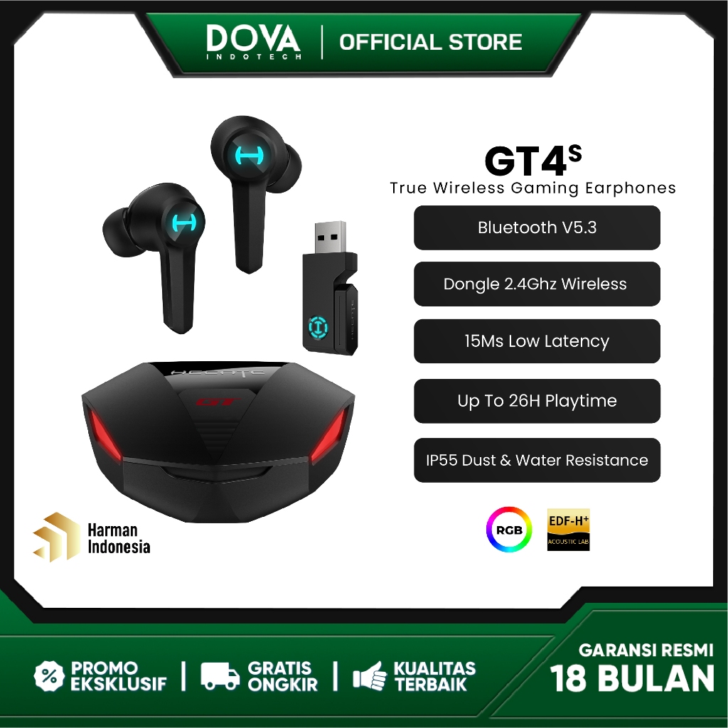 Jual EDIFIER HECATE GT4 S True Wireless Gaming Earphone | Shopee Indonesia