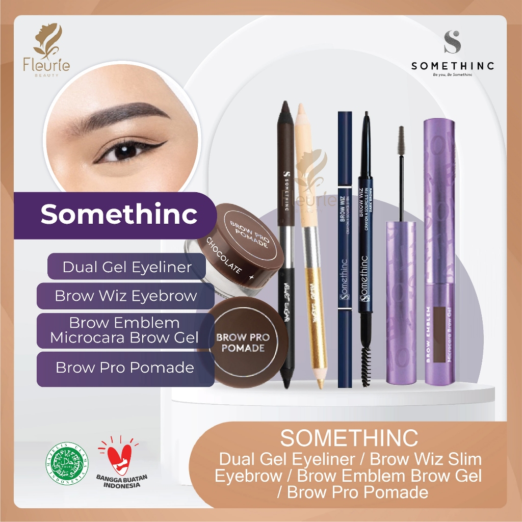 Somethinc Dual Gel Eyeliner / Brow Emblem Microcara Brow Gel / Brow  Wiz Slim Eyebrow