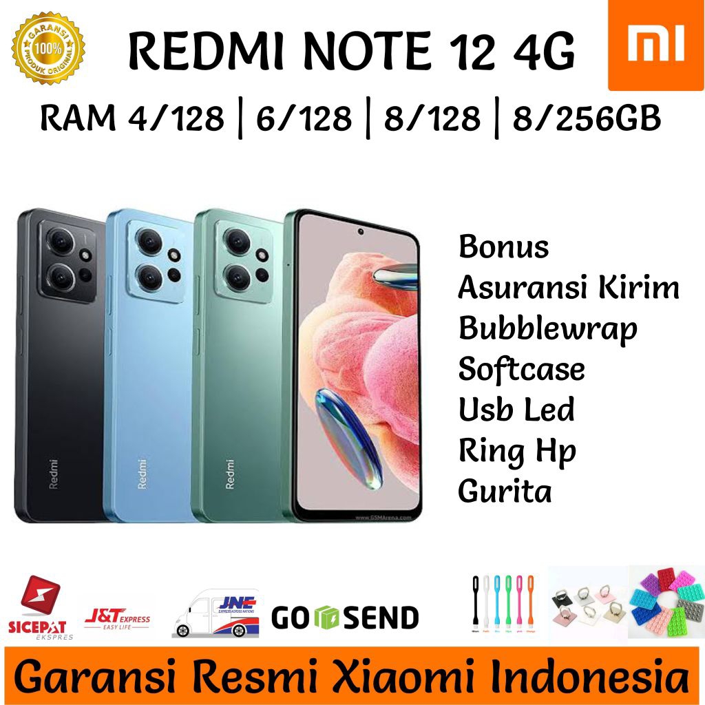 Jual XIAOMI REDMI NOTE 12 4G 4/128GB | 6/128GB | 8/128GB | 8/256GB GARANSI RESMI XIAOMI INDONESIA | Shopee Indonesia