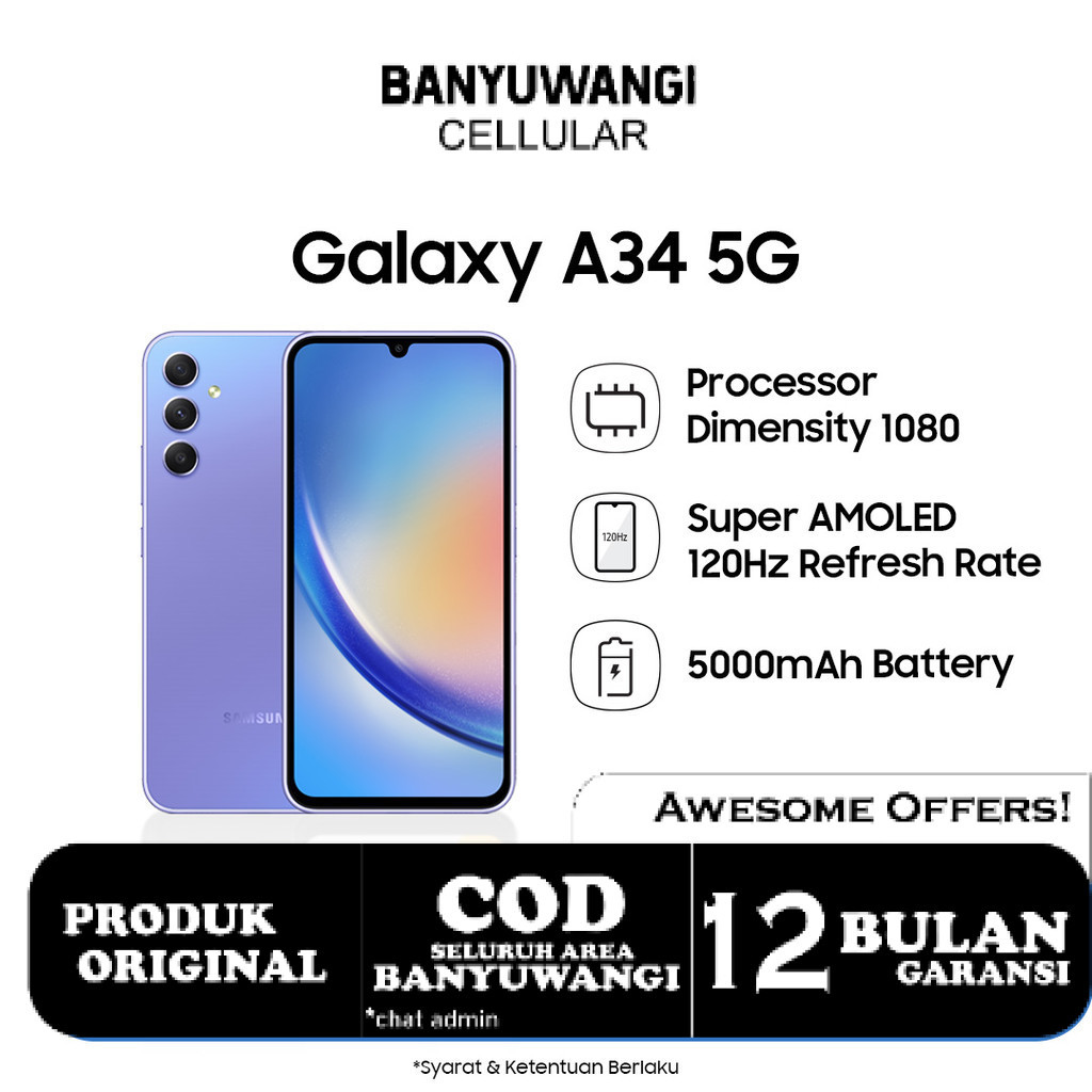 Samsung Galaxy A34 5G 8/128GB - Awesome Violet