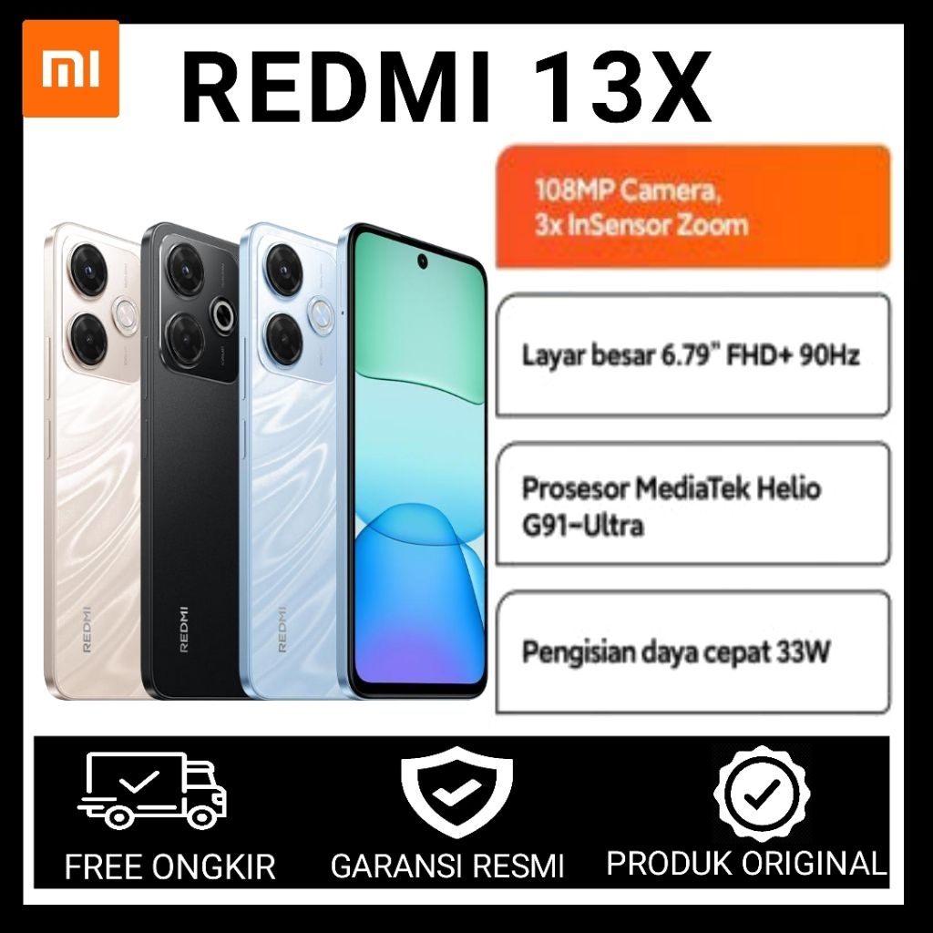 Xiaomi Redmi 13X 8+8/256Gb 100% Original dan Garansi Resmi Xiaomi Indonesia