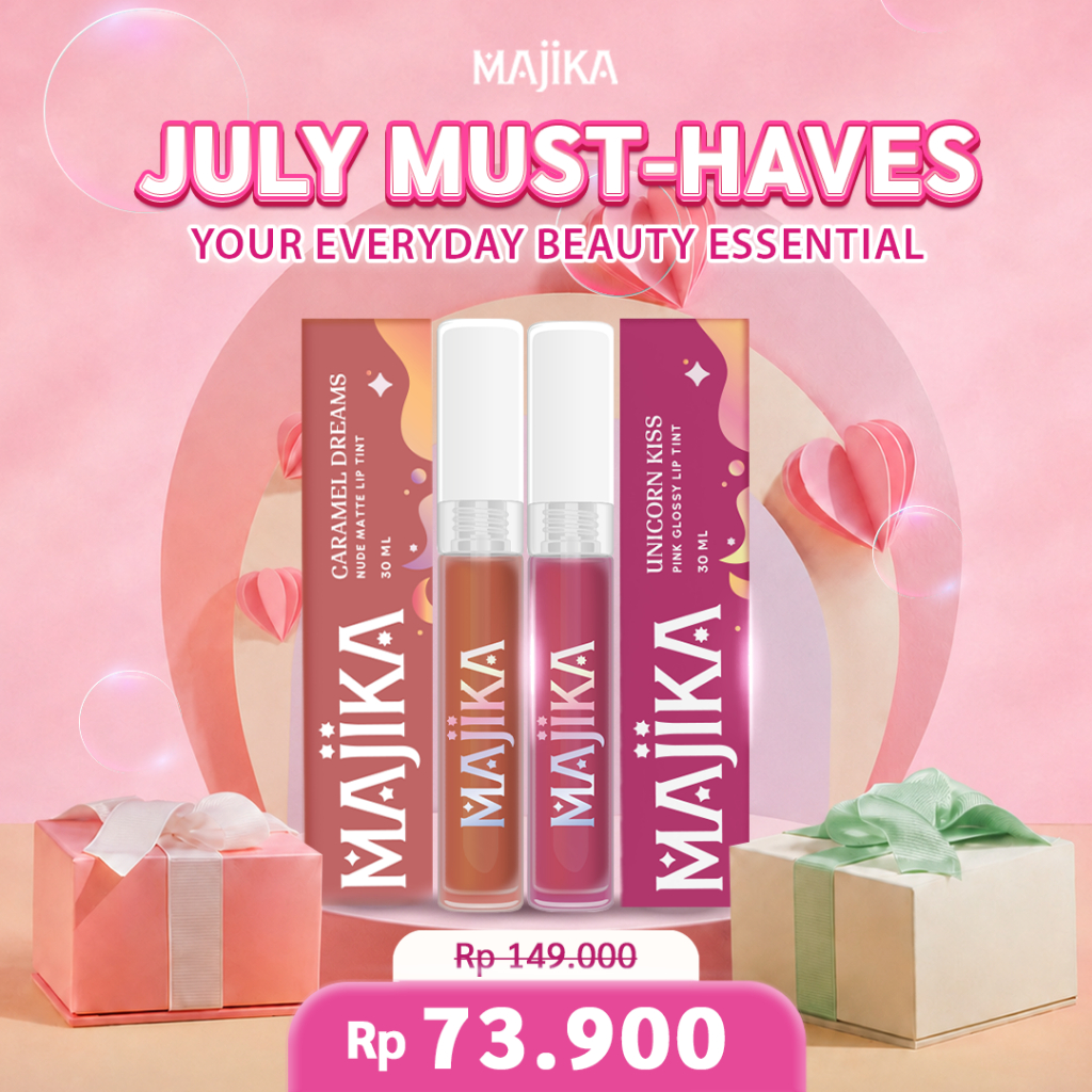 Majika Lip Tint Caramel Dreams + Lip Tint Unicorn Kiss