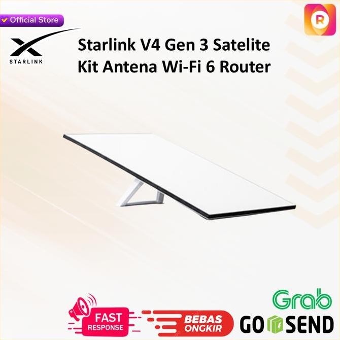 Starlink V4 Gen 3 Satelite Kit Antena Wi-Fi 6 Router New Stok
