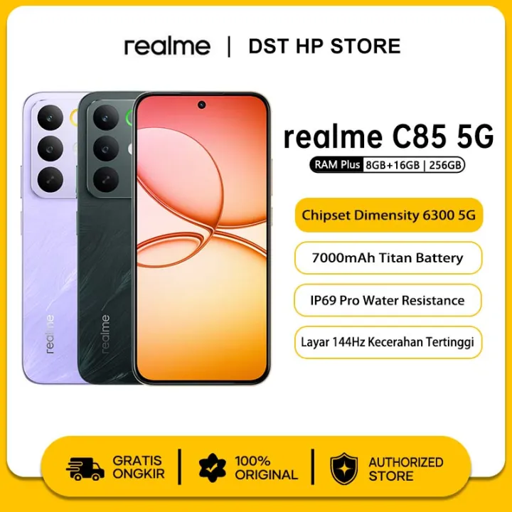 [Official Store] realme C85 5G/4G 8/256GB Chipset Dimensity 6300 5G — Garansi Resmi realme Indonesia | Lazada Indonesia