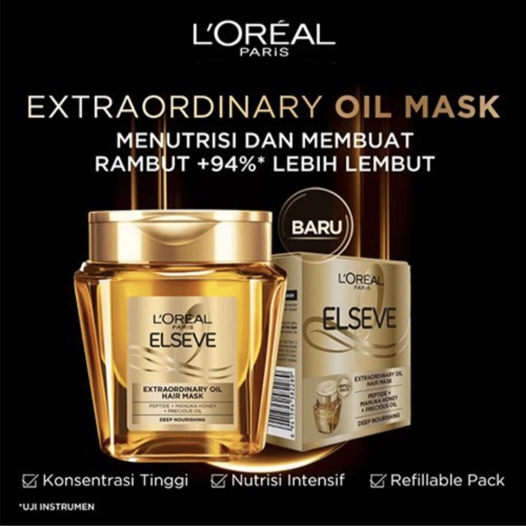Jual L'Oreal LOreal Paris Elseve Extraordinary Oil Hair Mask Deep Nourishing 250ml 250 ml | Shopee Indonesia