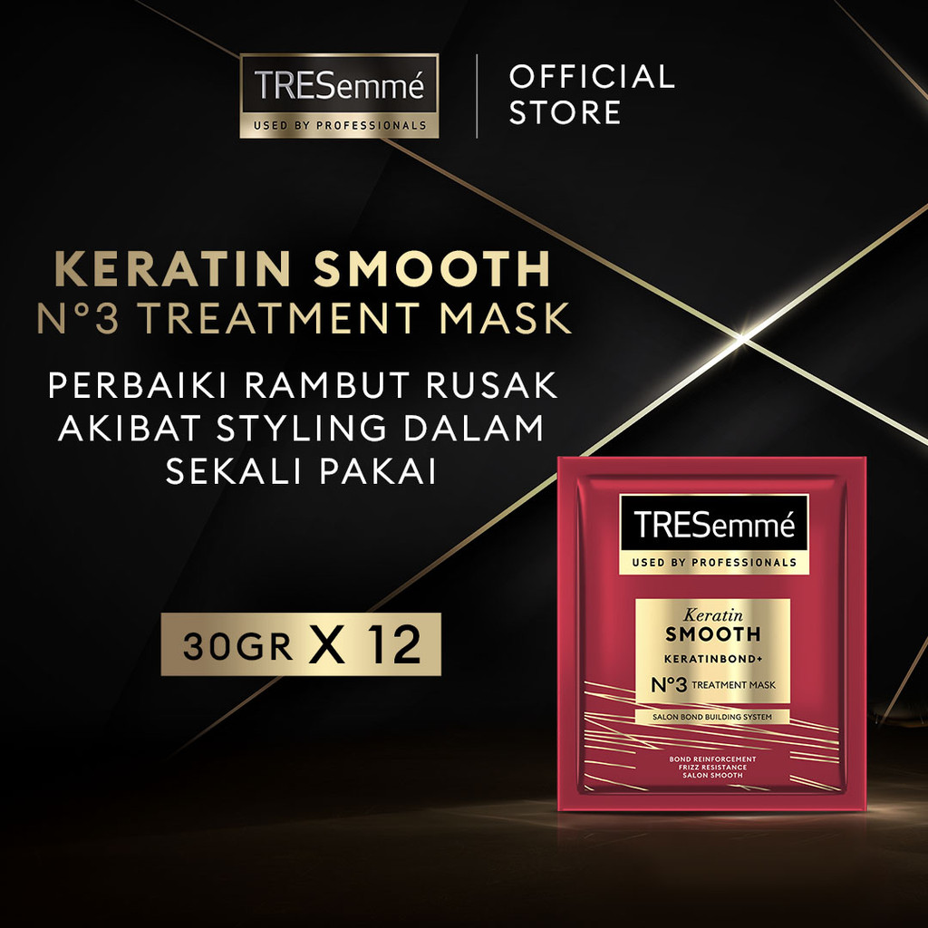 TRESemme Keratin Smooth Bond Building Treatment Hair Mask Perawatan Rambut Rusak - 30gr x 12