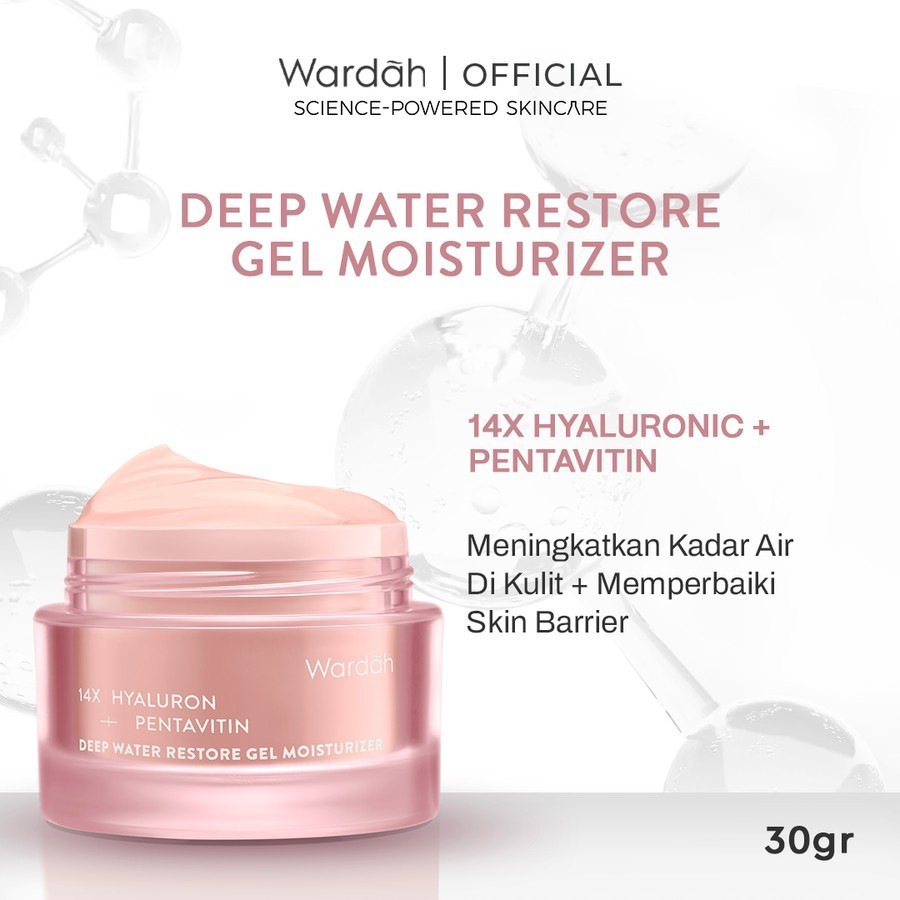 NEW !!! Wardah 14X Hyaluron+Pentavitin Deep Water Restore Gel Moisturizer-Pelembab Wajah Menghidrasi
