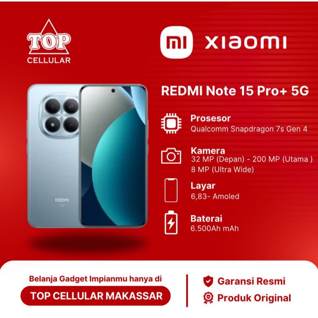 XIAOMI REDMI NOTE 15 PRO PLUS 5G [8/256] [12/512] GARANSI RESMI