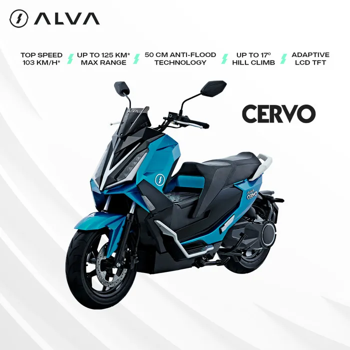 ALVA – ALVA CERVO 2 Batteries Sepeda Motor Listrik - Edgy Turquoise, Jabodetabek | Lazada Indonesia