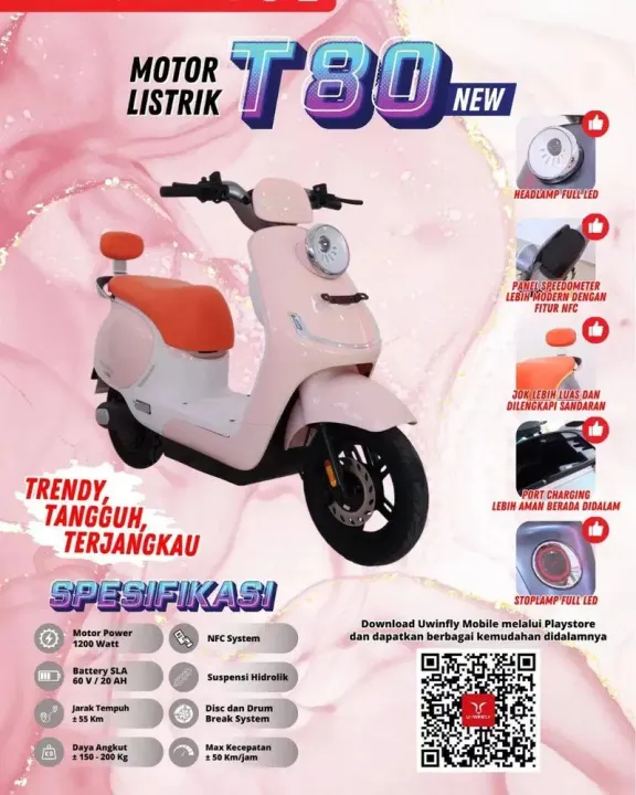 Motor Listrik Uwinfly T80 New 2024 | Lazada Indonesia