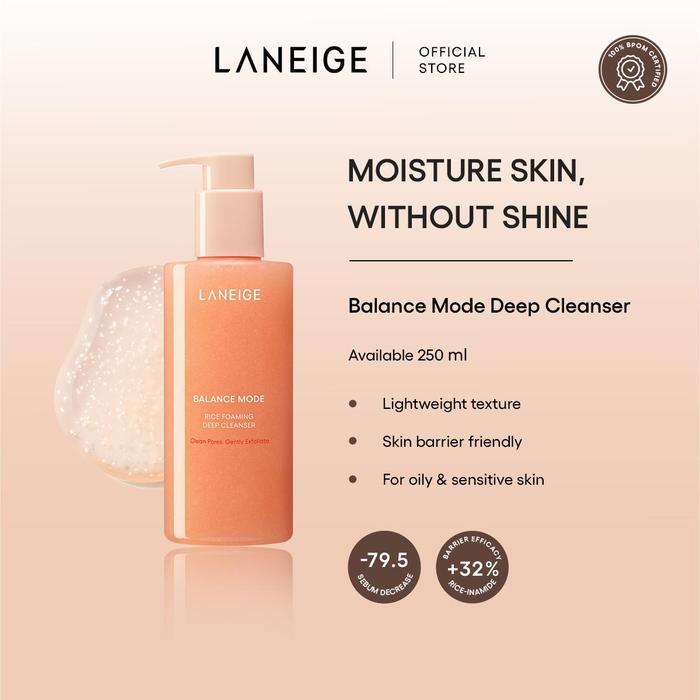 SALE! LANEIGE Balance Mode Rice Foaming Deep Cleanser 250 ml
