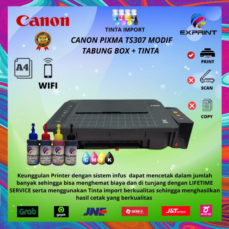 Printer Canon Pixma TS307 +infus Box
