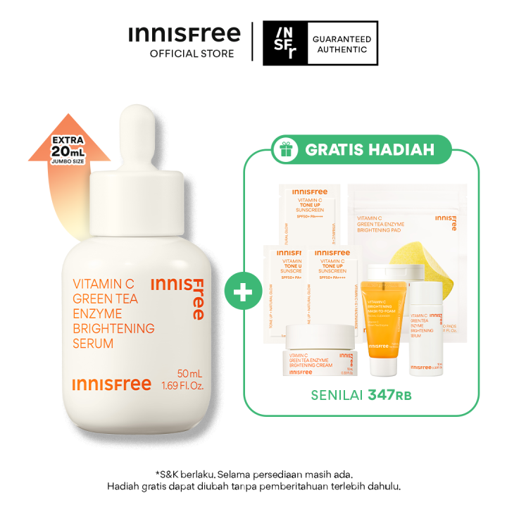 Buy 1 Get 7 Innisfree Vitamin C Green Tea Enzyme Brightening Serum Jumbo 50ml Bundle