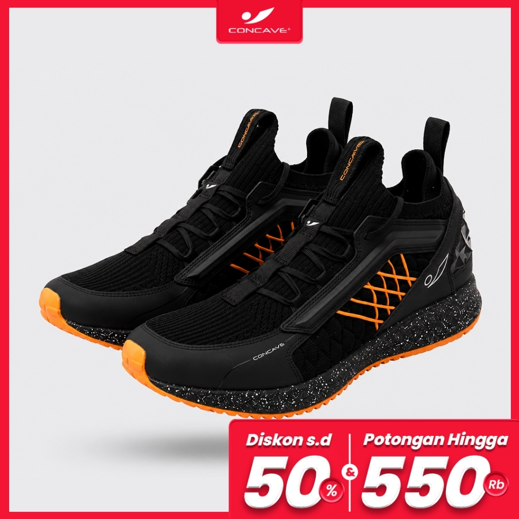 Jual Concave - Sepatu Training Orion - Black/Orange | Shopee Indonesia