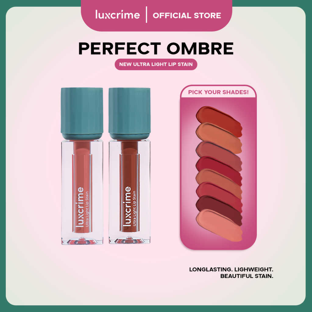 [BUNDLE] Ombre New Luxcrime Ultra Light Lip Stain - Lip stain Waterproof & Tahan Lama
