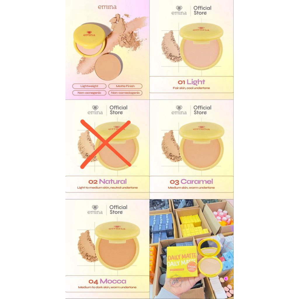 Emina daily matte compact powder