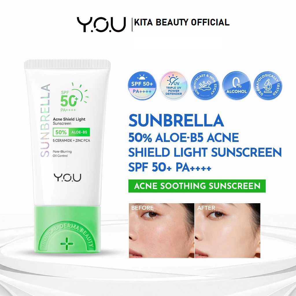 YOU Sunbrella 50% Aloe-B5 Acne Shield Light Sunscreen SPF50+ PA++++ 40ML