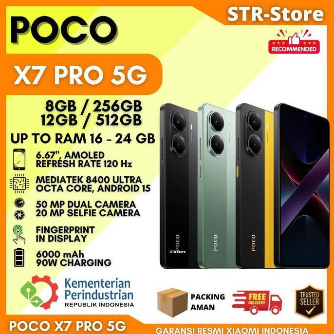 POCO X7 PRO 5G 12/512 GB GARANSI RESMI POCO ANDROID BARU X7 PRO 5G 8/256 GB - POCO X7 PRO 5G