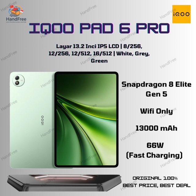 Jual IQOO Pad 6 Pro Snapdragon 8 Elite Gen 5 Wifi Only | Shopee Indonesia