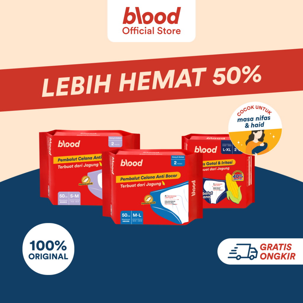 Pembalut Celana Blood Dari Jagung | Panty Pads | Bundle 5 Packs