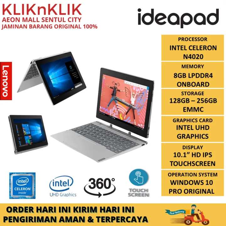 Laptop Lenovo Ideapad D330 Flex 2in1 Intel N4020 4GB 256GB eMMc Windows 10 Pro | Lazada Indonesia