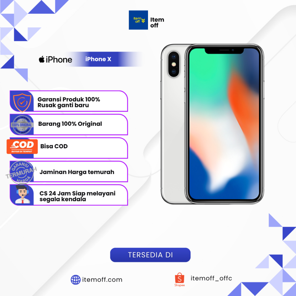 Jual Apple iPhone X 64GB/256GB Original 100% Mulus Bergaransi | Shopee Indonesia
