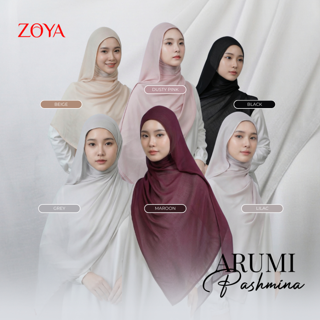 Jual Zoya Pashmina Arumi - Hijab Pashmina Polos - Bahan Voal Viscose | Shopee Indonesia