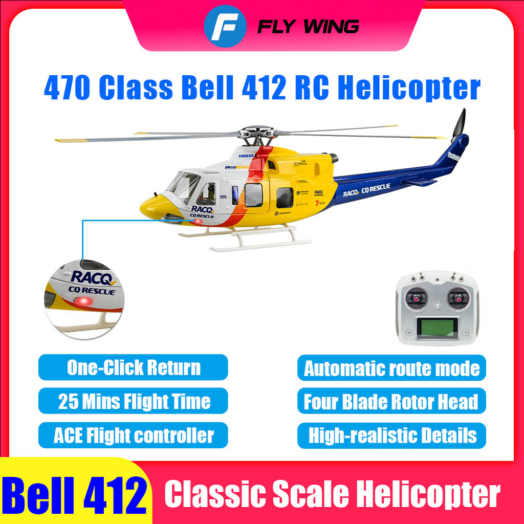 Jual FLYWING Bell 412 scale Helicopter 1:16 6CH helicopter Brushless Motor bell412 rc helicopter 470 size | Shopee Indonesia