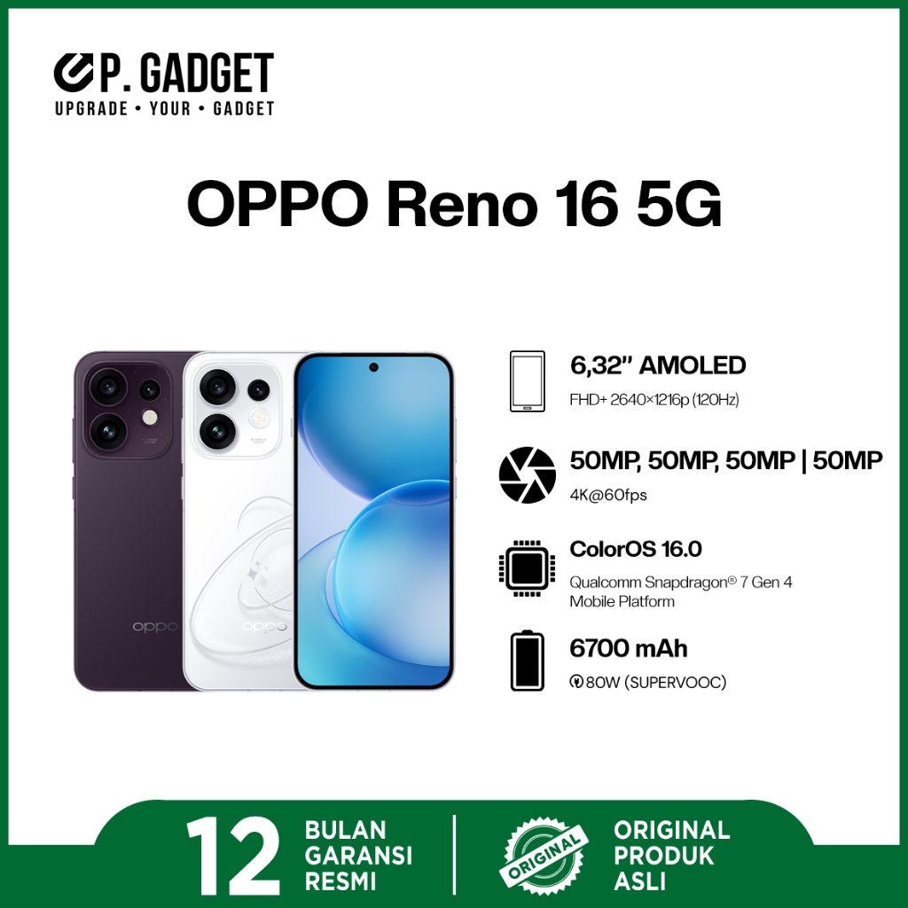 UP GADGET - OPPO RENO 16 5G - NEW-PONTIANAK