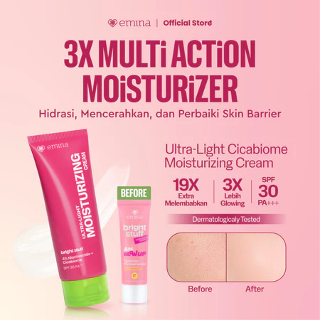 (GROSIR 5-10PCS) Emina Bright Stuff Ultra-Light Moisturizing Cream 20 ml (KEMASAN BARU)