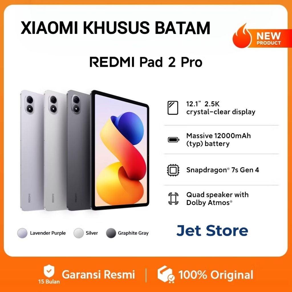 Xiaomi Redmi Pad 2 Pro 8/256GB 6/128GB Original Garansi RESMI Indonesia