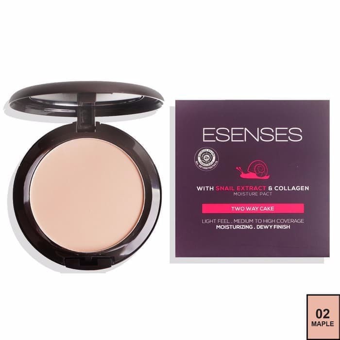 Murah | ESENSES TWO WAY CAKE with Snail Extract and Collagen - 01 Deep Peach Elegan