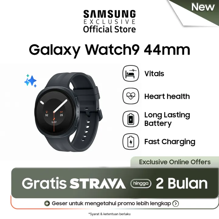 Samsung Galaxy Watch9 44mm - Graphite | Heart Health | Baterai Tahan Lama | Lazada Indonesia