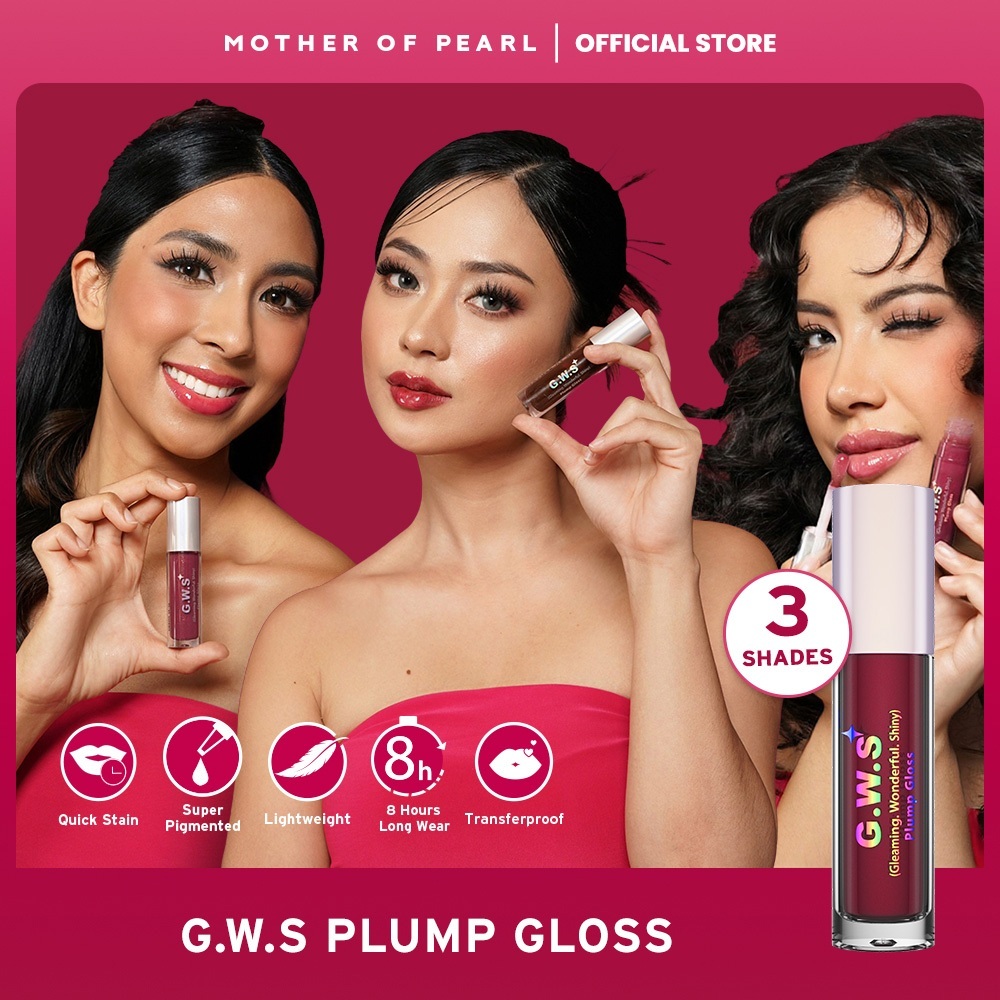 [Made by Tasya Farasya] MOP - G.W.S (Gleaming, Wonderful, Shiny) Plump Gloss shade MLBB,Nudiversal,Berryphoria & Mauversal