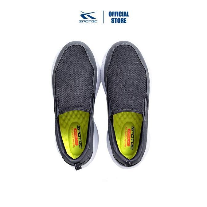 Spotec Walking Onyx Sepatu Slip On Pria Wanita - Abu Tua Putih