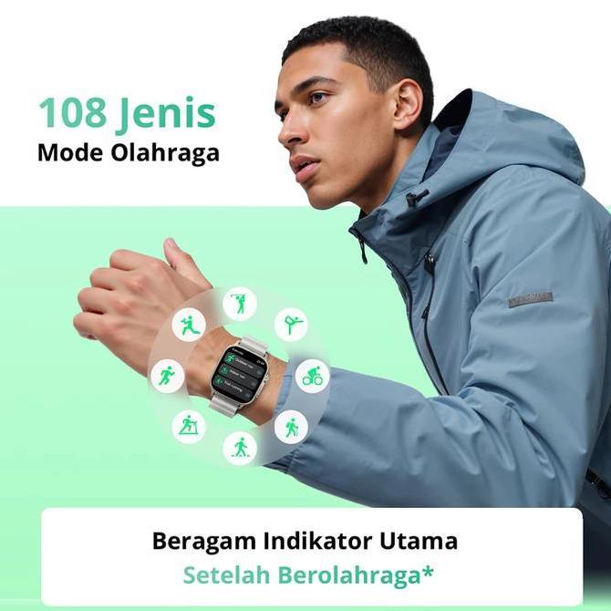 realme Watch 5 | Kompas & GPS Independen | NFC | Baterai 460mAh Tahan 14 Hari | Akurat untuk Olahraga & Kesehatan | Layar AMOLED 600nits | Tahan Air IP68