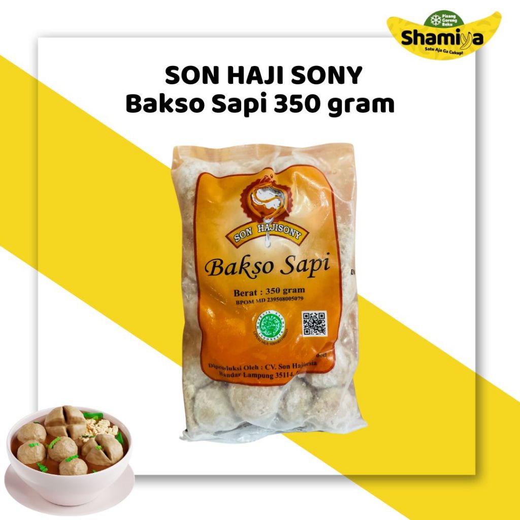 Jual OFFICIAL STORE PISANG GORENG BEKU SHAMIYA - Bakso Sapi Son Haji Soni 350 Gram Free bumbu Khas Bakso Sony | Shopee Indonesia