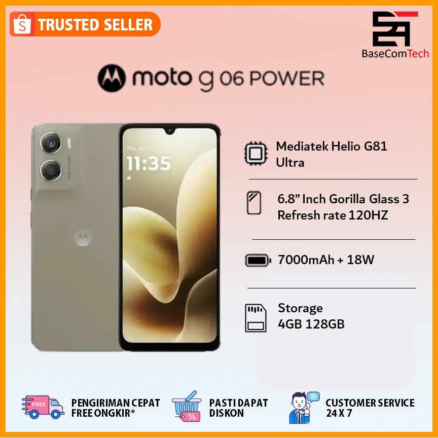 Handphone Motorola G06 Power | ROM 4GB 128GB | Baterai 7000 mAh | BNIB Garansi Resmi Motorola