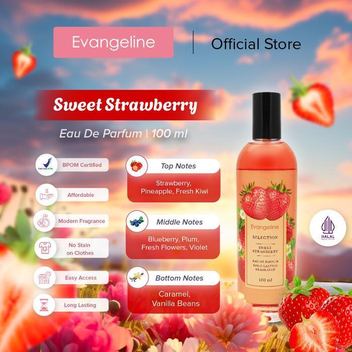 Sunny Shopp Evangeline Selection Eau De Parfum 100ml Sweet Strawberry Perfume Wangi dan Fresh - 100ml