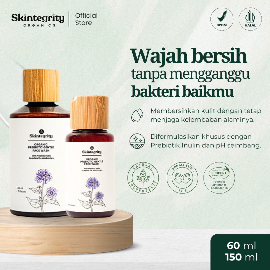 Jual Skintegrity Organics Prebiotic Gentle Face Wash - Sabun Cuci Muka Menjaga & Merawat Skin Barrier | Shopee Indonesia