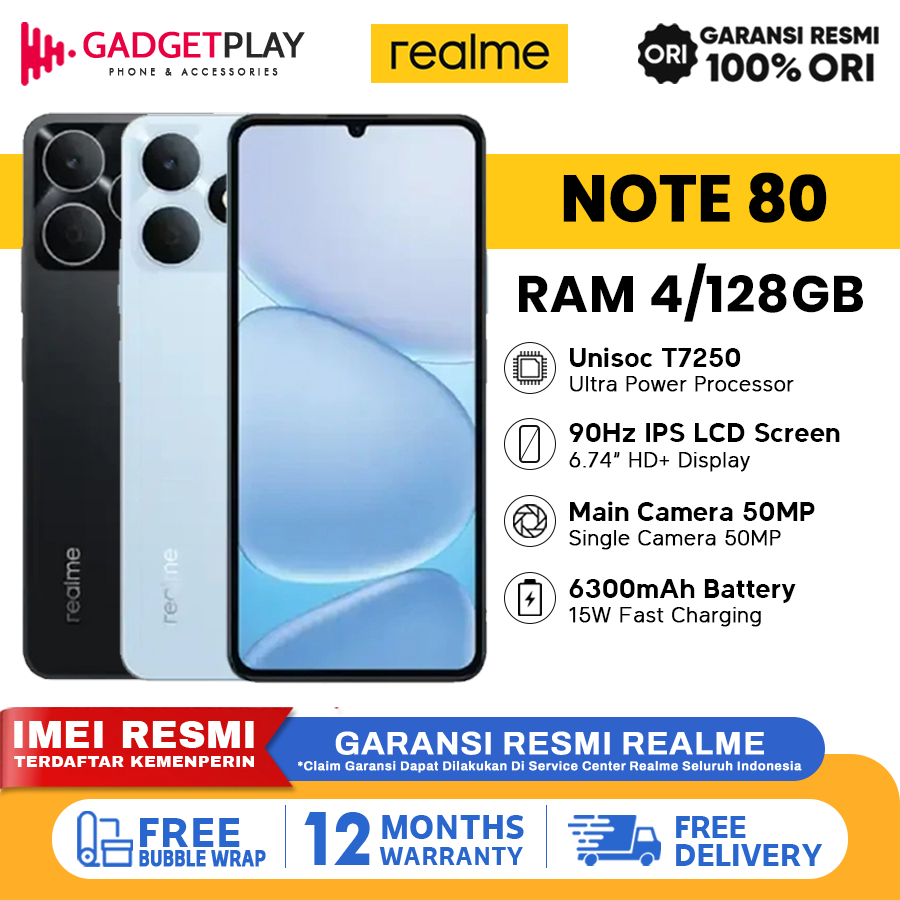 Realme Note 80 [4GB+128GB] - Garansi Resmi 1 Tahun