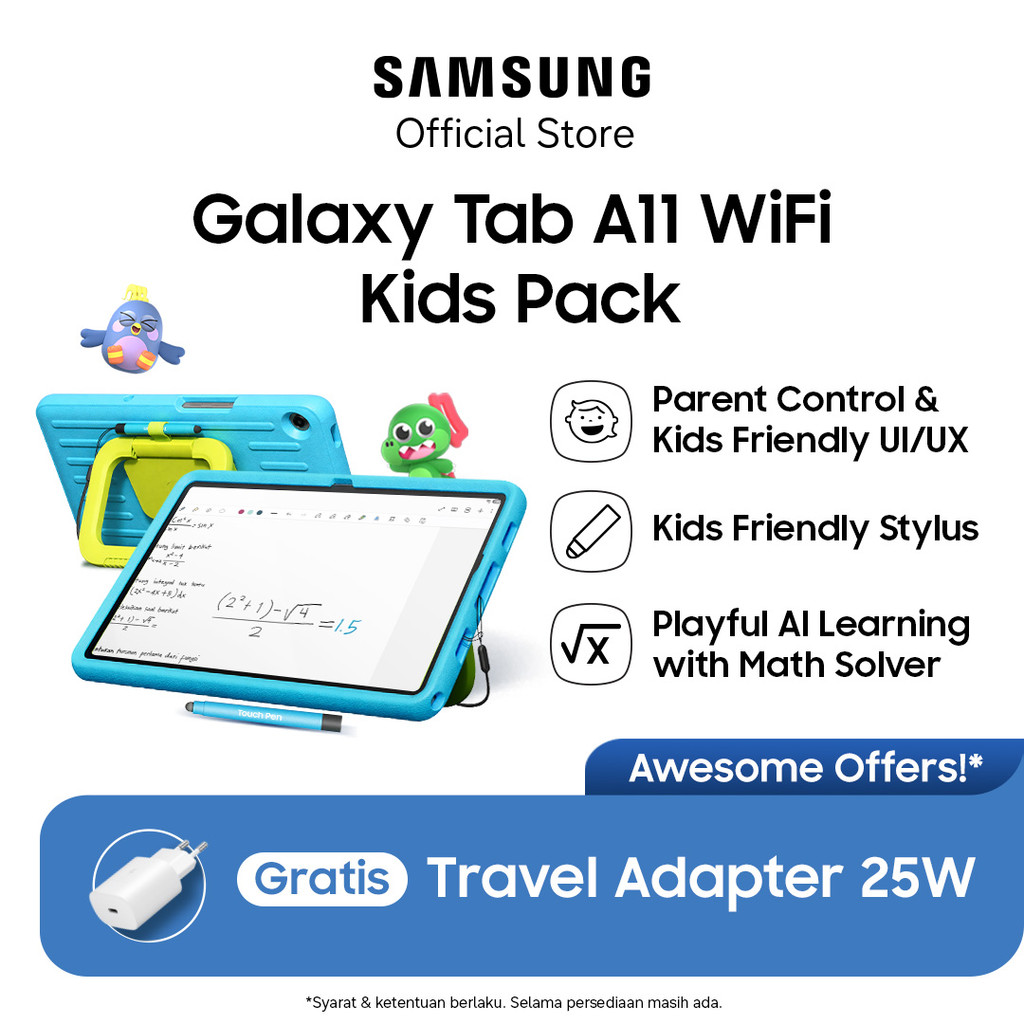 Jual Samsung Galaxy Tab A11 WiFi Kids Pack 4/64 GB - Gray | Shopee Indonesia
