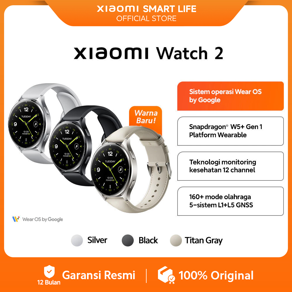Xiaomi Watch 2 | Snapdragon W5+ Gen 1 | 160 Sports Mode | Baterai hingga 65 jam [Official Store]